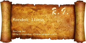 Rendes Ilona névjegykártya